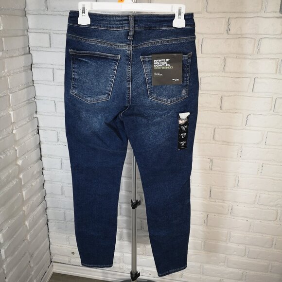 NWT Silver Jean Co. Ladies Size Medium Indigo Wash Hi-Rise Skinny Infinite Fit - Picture 2 of 11